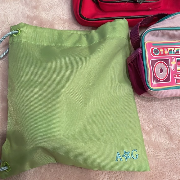 American Girl Molly’s Retired Messenger Bag Green Bag Pink - Picture 3 of 5